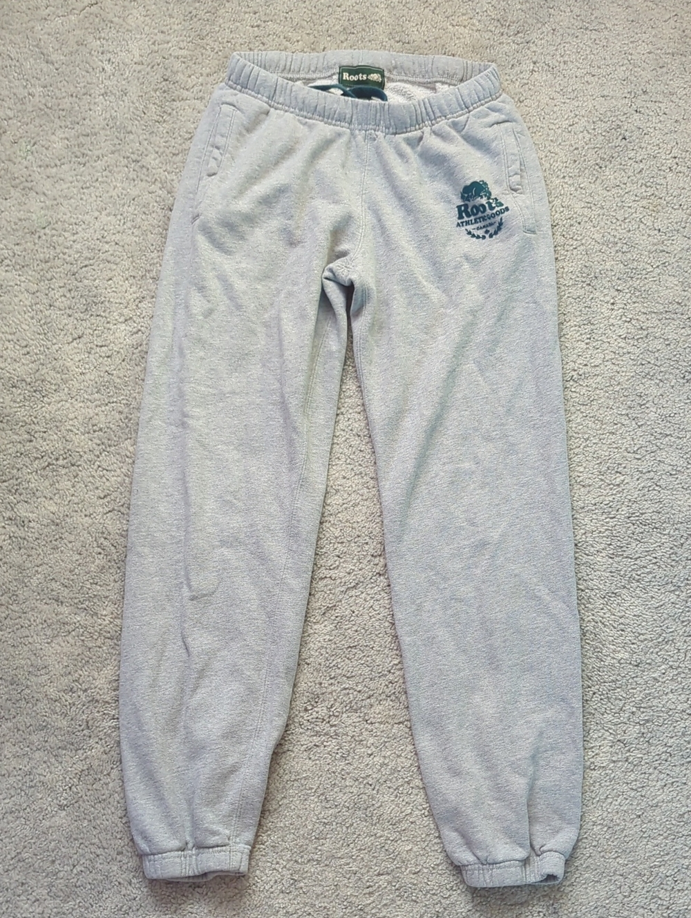 Roots Heather Gray Sweatpants with Logo